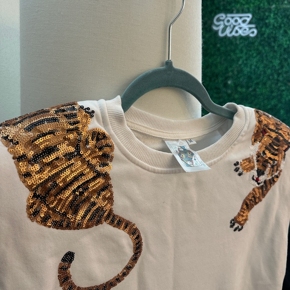 Queen of Sparkles Sequin Tiger Top